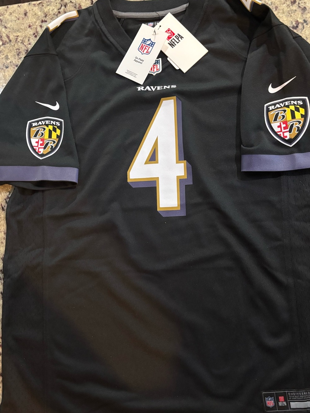 Baltimore Ravens NFL Zay Flowers (4) authentic on field jersey nwt youth XL